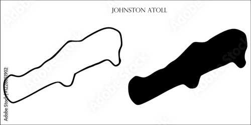 Johnston Atoll Blank Map, Johnston Atoll Map Outline Vector Images