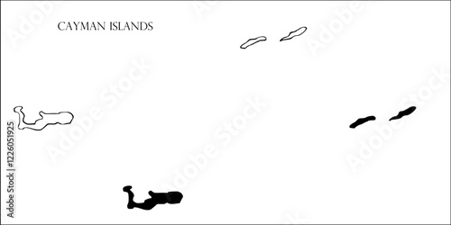 Cayman Islands Blank Map, Cayman Islands Map Outline Vector Images
