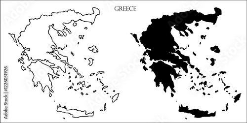 Greece Blank Map, Greece Map Outline Vector Images