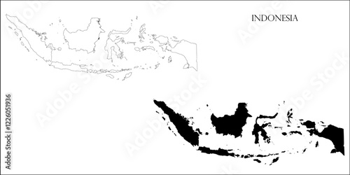Indonesia Blank Map, Indonesia Map Outline Vector Images