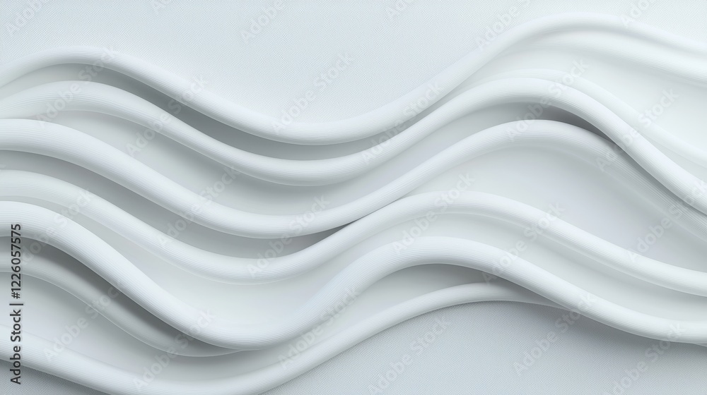 Obraz premium Curved Waves of White Lines on a Light Background for Abstract Art