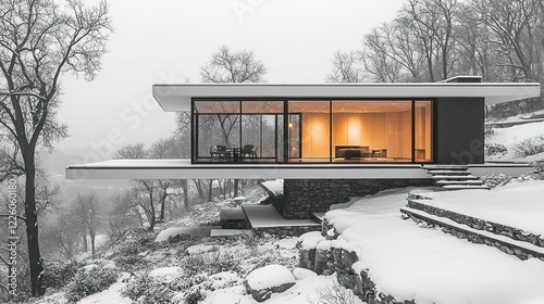 Modern Minimalist Home in a Winter Wonderland
