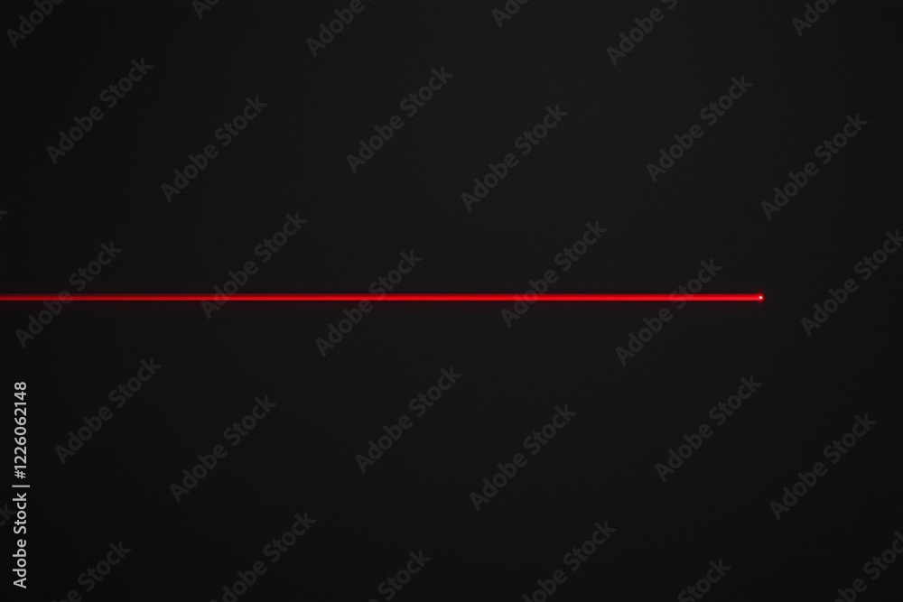 Minimalistic image of a red laser beam cutting through a dark background, creating a striking visual effect Minimalistic image of a red laser beam cutting through a dark background, creating a striking visual effect