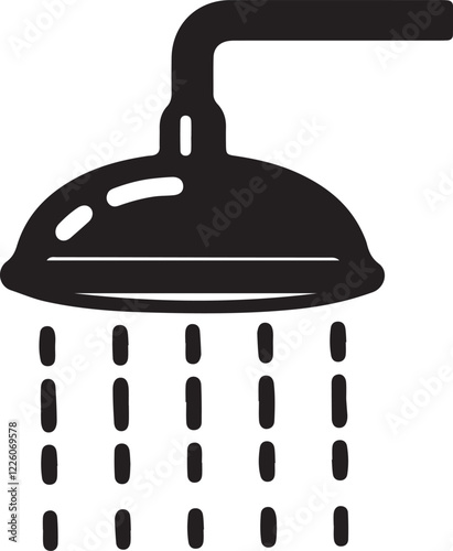 An illustration of a shower head