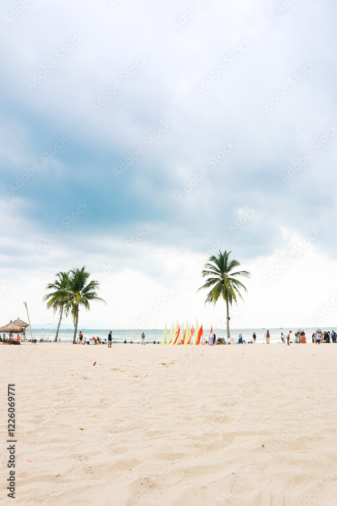 Rio Beach Kalianda South Lampung A Cloudy Day at the Beach with Palm Trees Rio Beach Kalianda South Lampung A Cloudy Day at the Beach with Palm Trees