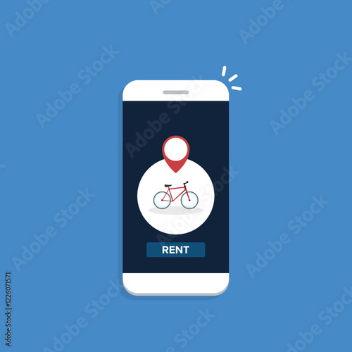 Bicycle rent or sharing bike application on a mobile phone.	