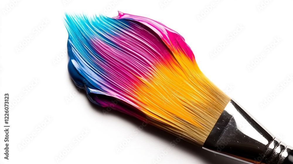 Fototapeta premium Vibrant Paintbrush Stroke: A Symphony of Colors
