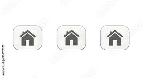set of different home buttons isolated on transparent background