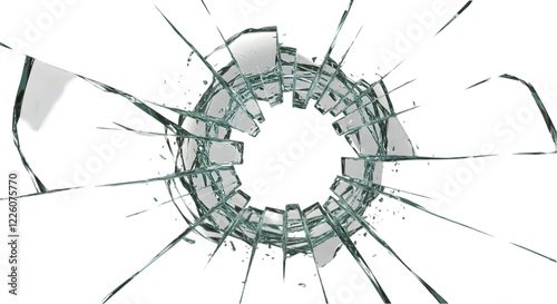  A broken hole in glass. shesha PNG glass crash ISOleted in white background