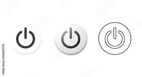 set of different power buttons isolated on transparent background, power buttons png
