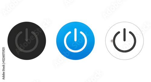 set of different power buttons isolated on transparent background, power buttons png