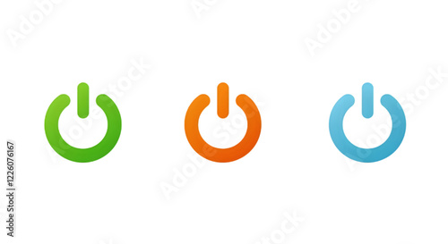 set of different power buttons isolated on transparent background, power buttons png
