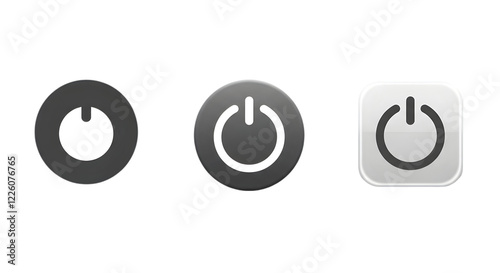 set of different power buttons isolated on transparent background, power buttons png