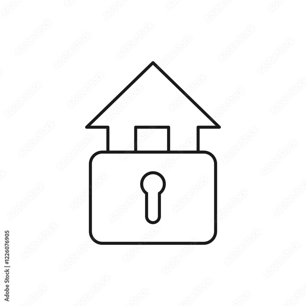 House and padlock. Home security icon design isolated on white background. Vector illustration House and padlock. Home security icon design isolated on white background. Vector illustration