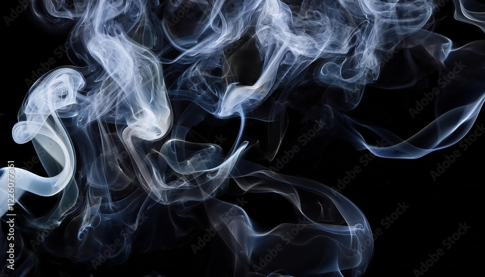 Fototapeta premium Vibrant, Intense Abstraction Seamless Black Backdrop Enveloped by Swirling Steam Texture, Portraying a Mysterious and Energetic Ambiance.