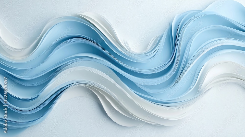 Fototapeta premium Abstract blue and white wave pattern background design