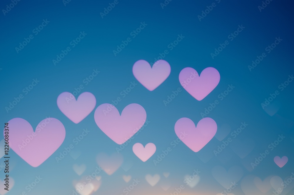 delicate purple hearts on a blue background. the concept of Valentine's day. copy location delicate purple hearts on a blue background. the concept of Valentine's day. copy location