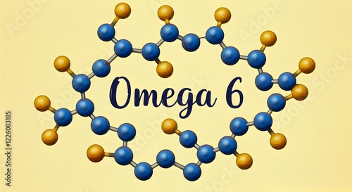 Illustration of omega 6 molecule
