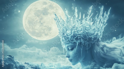 Wallpaper Mural Enchanting Ice Queen Under the Full Moon Torontodigital.ca