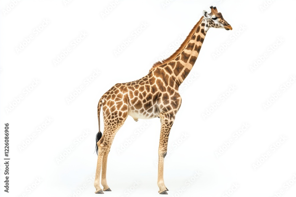 Giraffe standing against white background Giraffe standing against white background