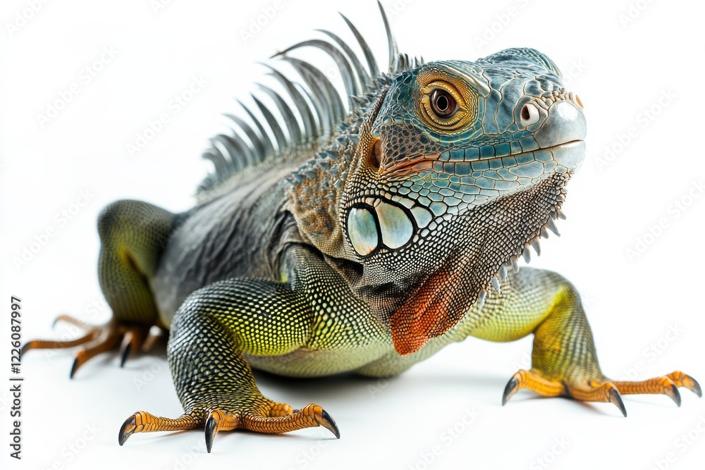 Obraz premium Vibrant Green Iguana Close-Up