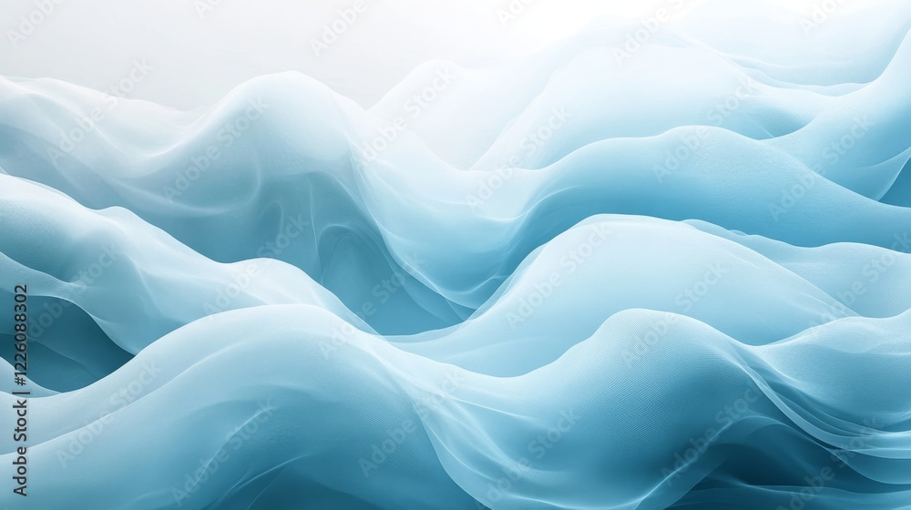 Obraz premium Abstract Blue Fabric Waves Flowing Gently