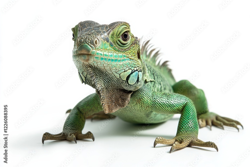 Obraz premium Vibrant Green Iguana Close-Up