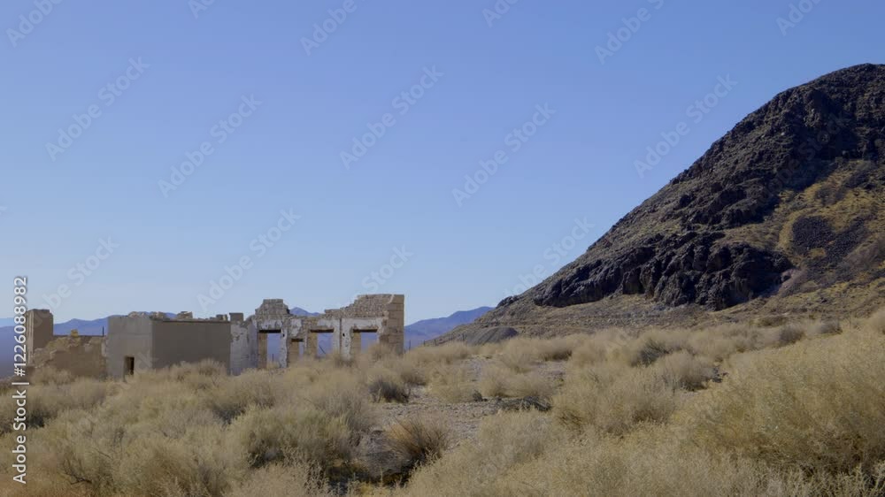 Crumbling building from an old west ghost town. No people. Shot in 4K, 10 bit, 4:2;2, full frame sensor, LOG