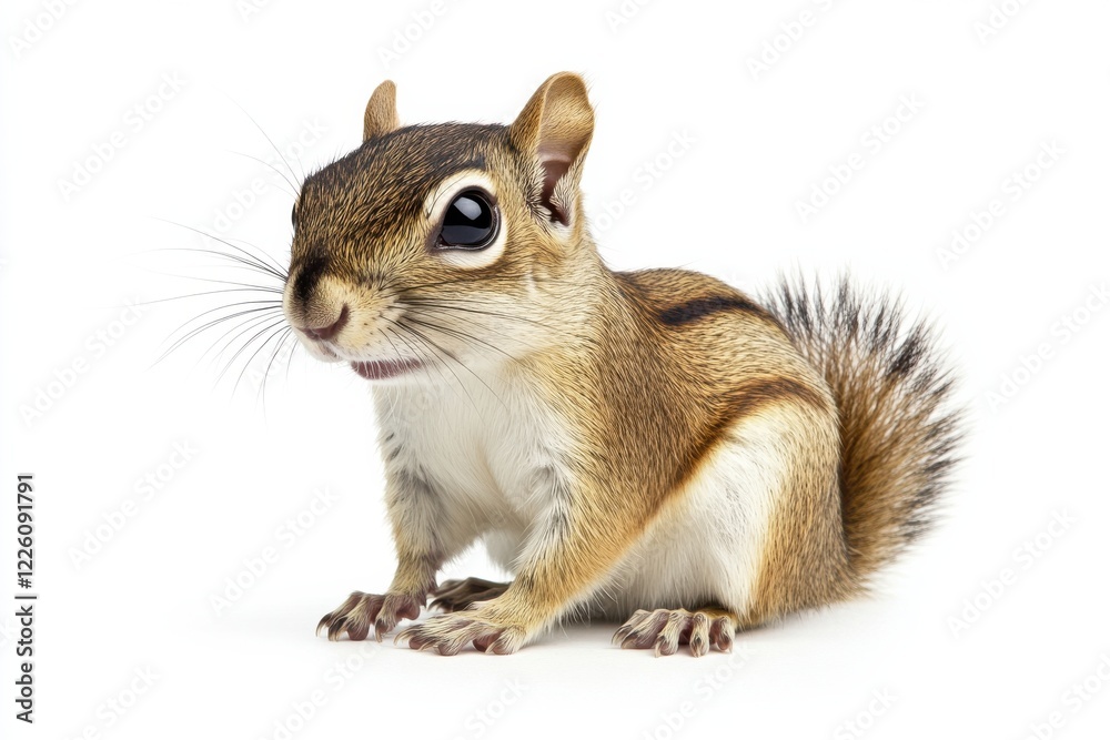 Obraz premium Adorable chipmunk posing on white background.