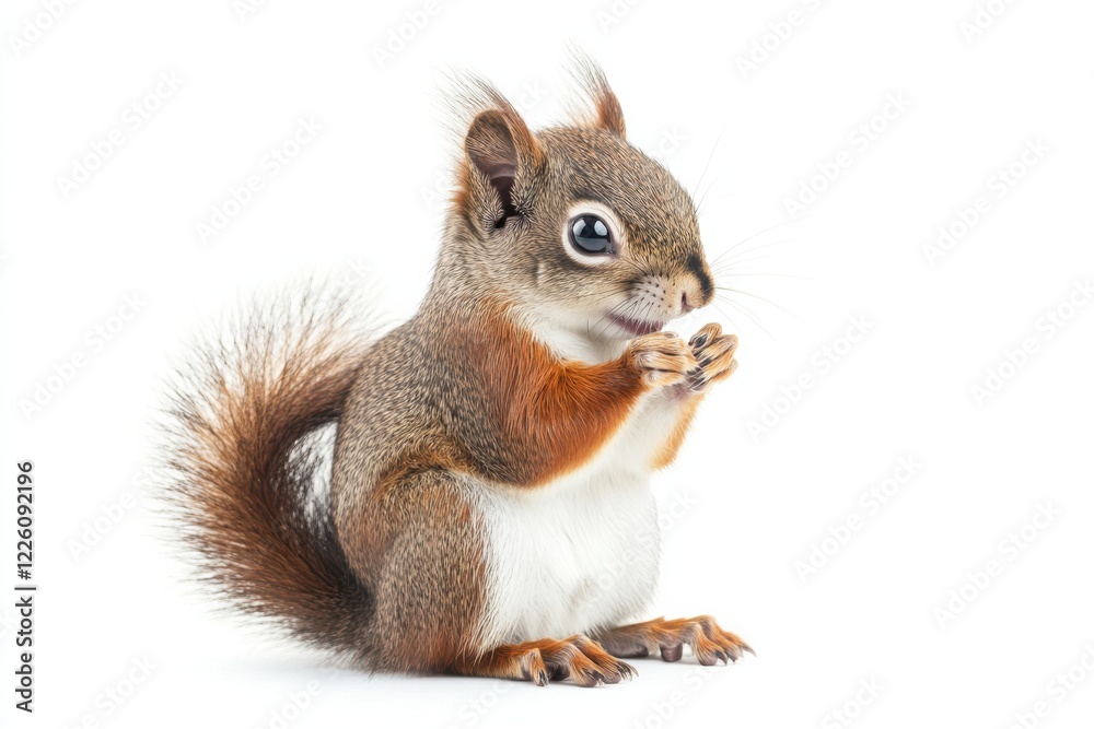 Adorable red squirrel holding nuts Adorable red squirrel holding nuts