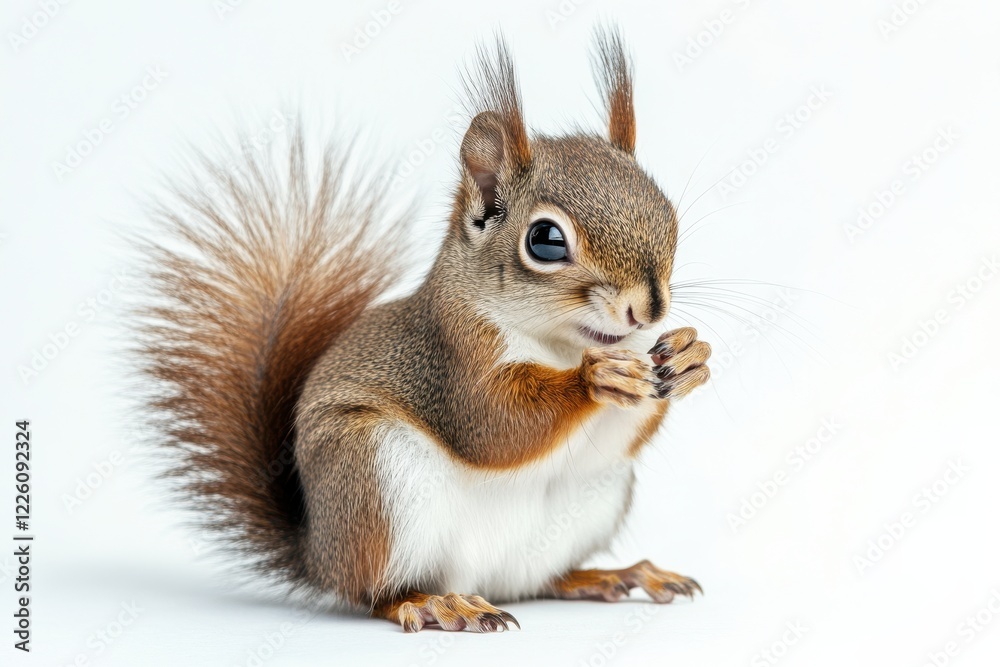 Obraz premium Adorable Red Squirrel enjoying a snack.