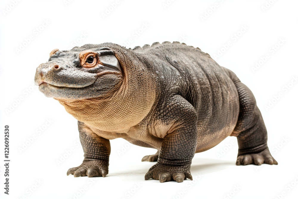 Obraz premium A curious, chubby crocodile.