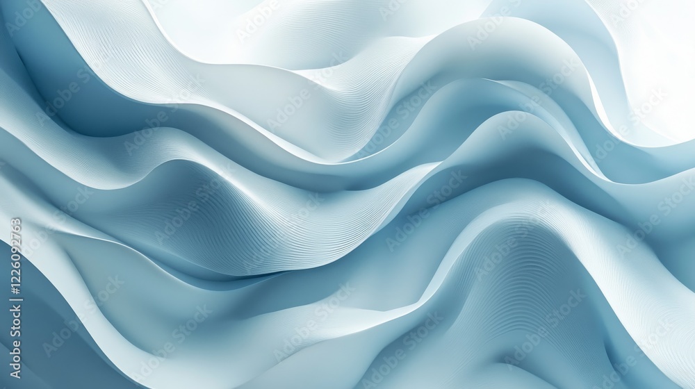 Fototapeta premium Abstract Blue Wave Pattern Digital Art