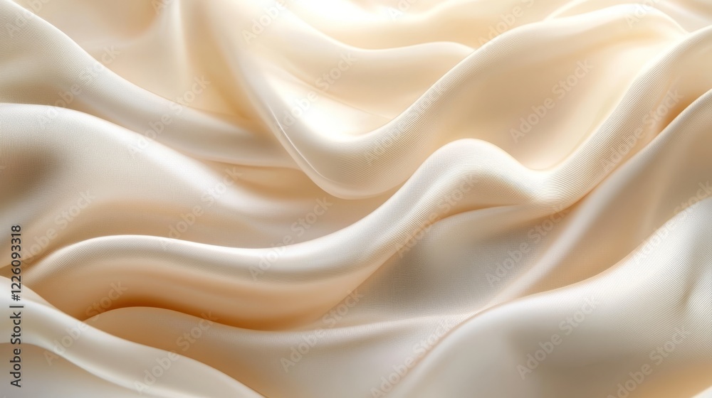 Obraz premium Elegant Draped Beige Silk Fabric Texture