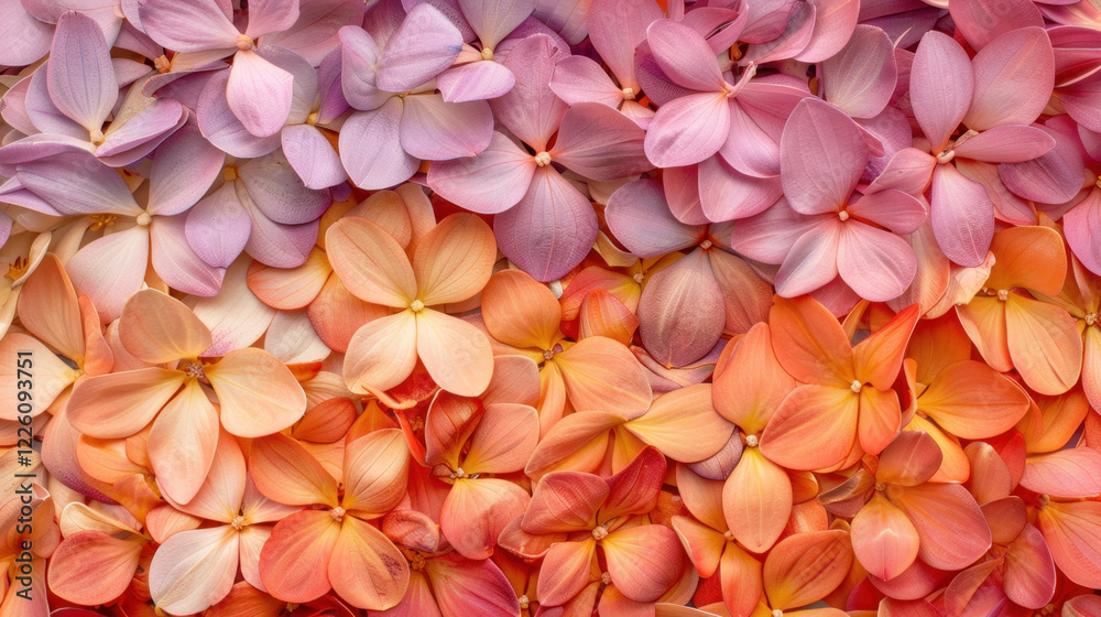 Obraz premium vibrant display of colorful flowers in shades of pink, purple, and orange, creating beautiful floral background. Perfect for nature themed designs