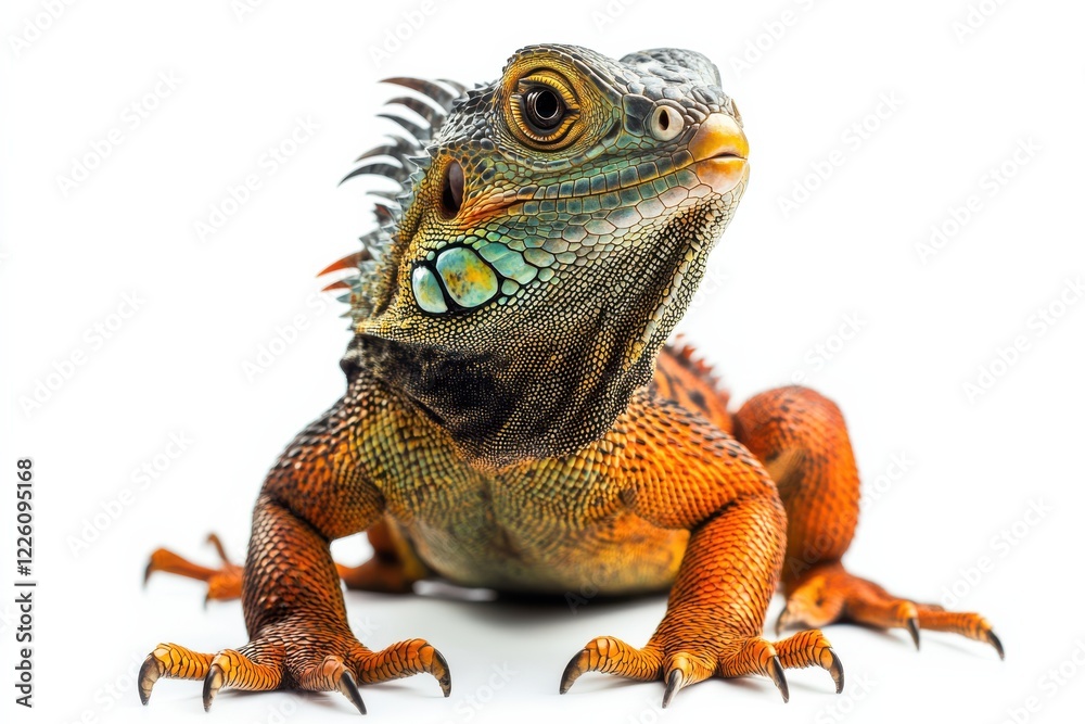Obraz premium Vibrant Green Iguana Close-Up