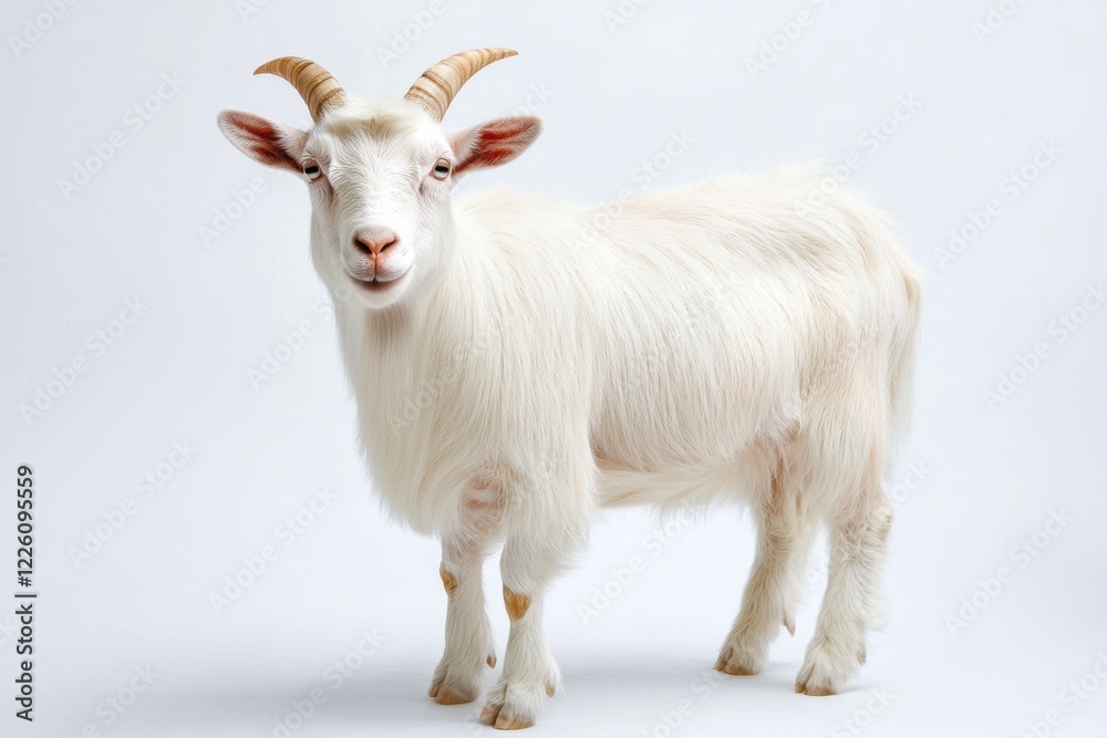 Fototapeta premium Portrait of a fluffy white goat
