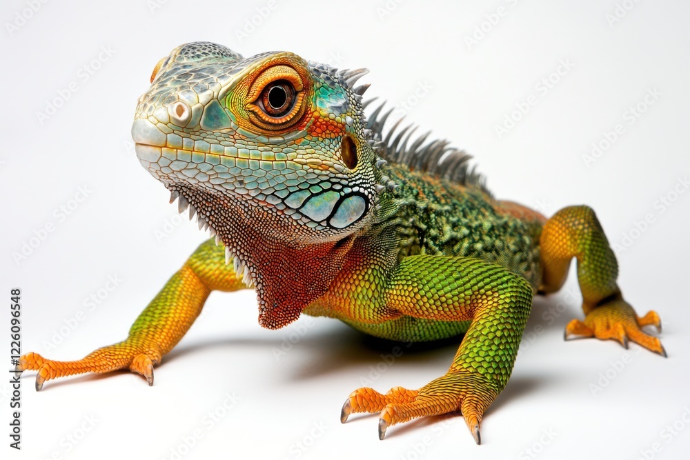 Obraz premium Vibrant Green Iguana Close-Up