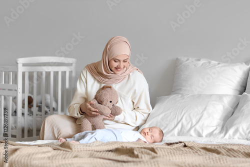 Happy Muslim mother in hija...
