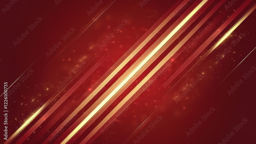 Obraz premium An abstract background with dynamic golden and red stripes creating a vibrant and energetic atmosphere.