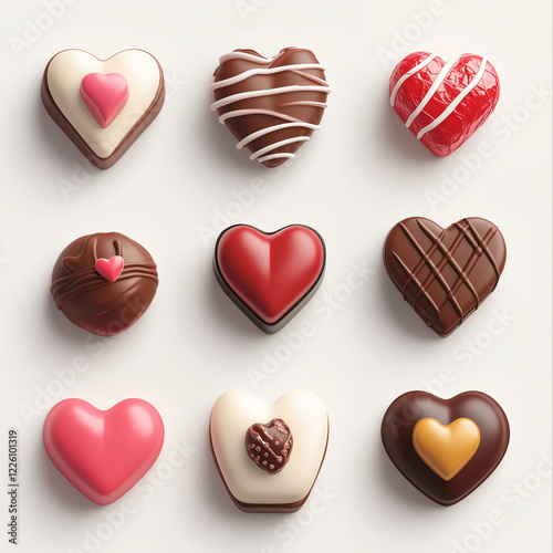 チョコレート, ハート, 愛, バレンタイン, シンボル, 形, ベクター, 恋愛, アイコン, イラスト, 日, ピンク, 3d, 休日, ロマンチスト, ひとそろい, デコレーション, サイン, 文科系, デザイン, 色, チョコ, 光る, 2 月 14 日, デザート, 食べ物, 甘い, キャンデー