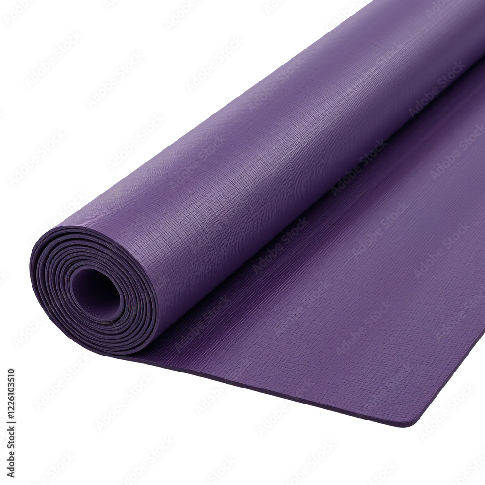 Rolled Purple Yoga Mat Ready For Exercise Rolled Purple Yoga Mat Ready For Exercise