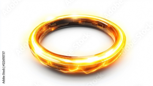 Wallpaper Mural Futuristic Glowing Energy Ring Illustration - Wide Angle View for Sci-Fi Concepts and Technology Designs Torontodigital.ca