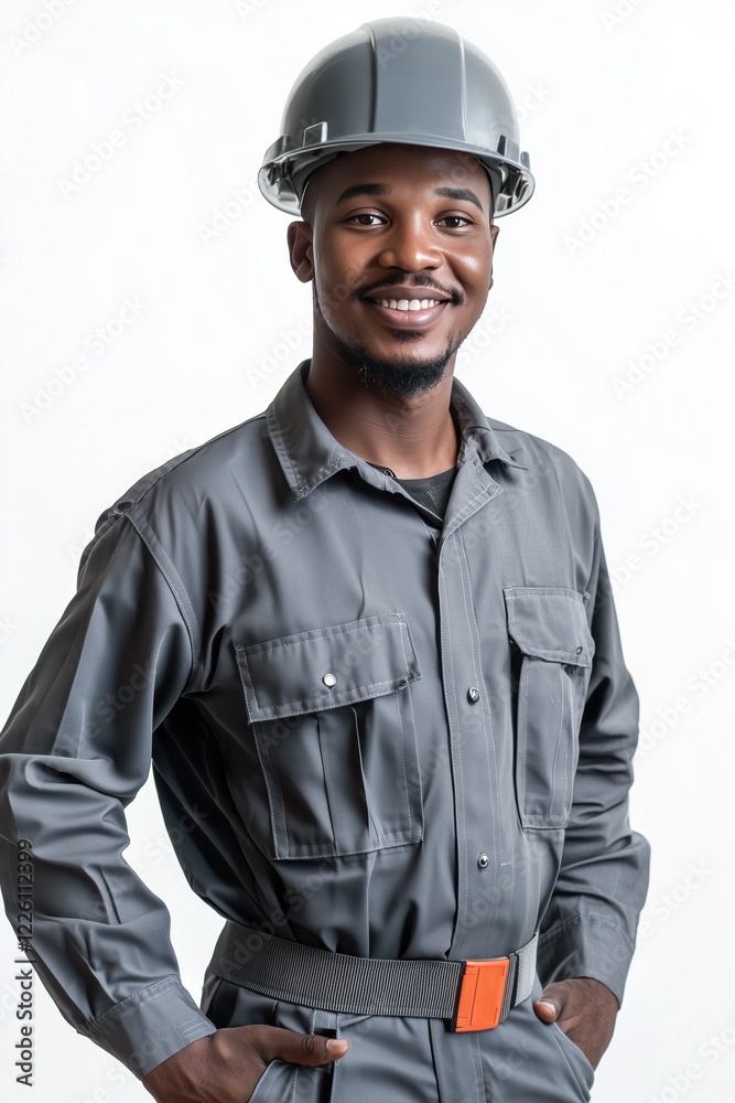 Experience worker technician in white background Experience worker technician in white background