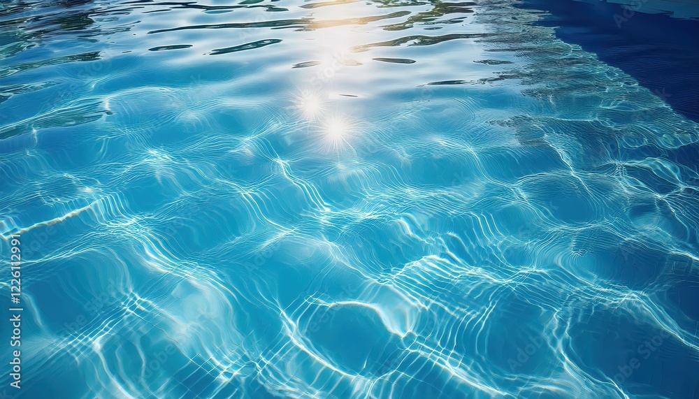 Vibrant Summer Day at a Sparkling Pool with Sunlight Reflections and Ripples Perfect Backdrop for Relaxation or Luxury Travel Vibrant Summer Day at a Sparkling Pool with Sunlight Reflections and Ripples Perfect Backdrop for Relaxation or Luxury Travel