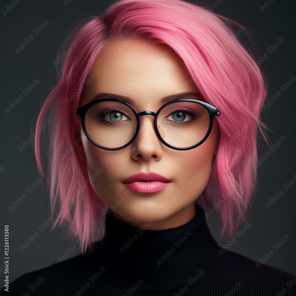 Fototapeta premium Hübsche junge Frau mit Brille