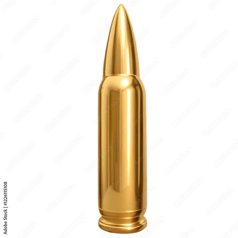 Golden Bullet with Shiny Metallic Finish isplated on background . Golden Bullet with Shiny Metallic Finish isplated on background .
