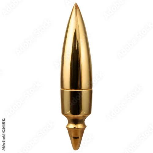 Golden Bullet with Shiny Metallic Finish isplated on background . photo