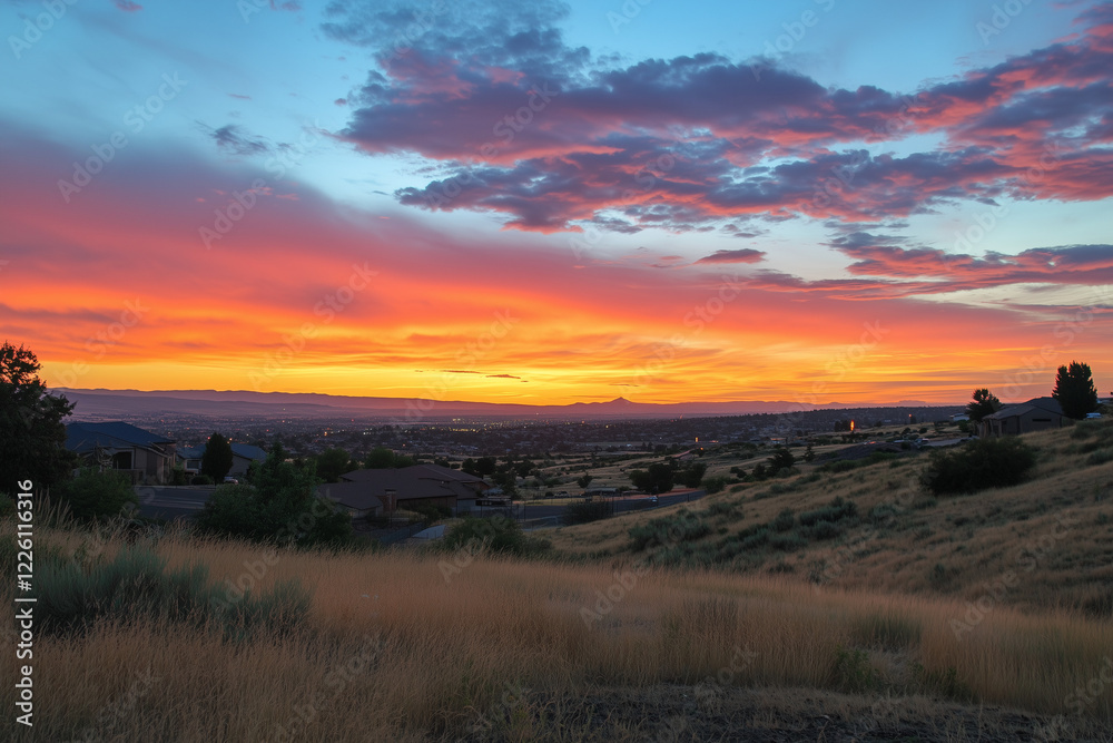 Stunning Sunset on the Horizon: The Fading Light of Day Captured Stunning Sunset on the Horizon: The Fading Light of Day Captured