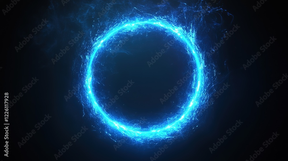 Fototapeta premium Dynamic electric circle animation digital space graphic content futuristic environment abstract viewpoint